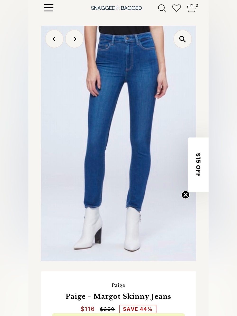 Paige Margot Skinny Jeans. Size 27. New.